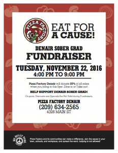 Fundraiser - Pizza Factory, 2016